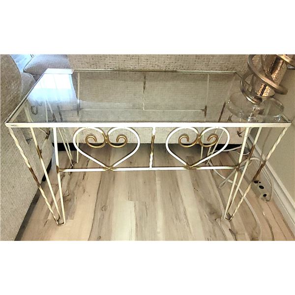 Vintage Metal & Glass End Tables C