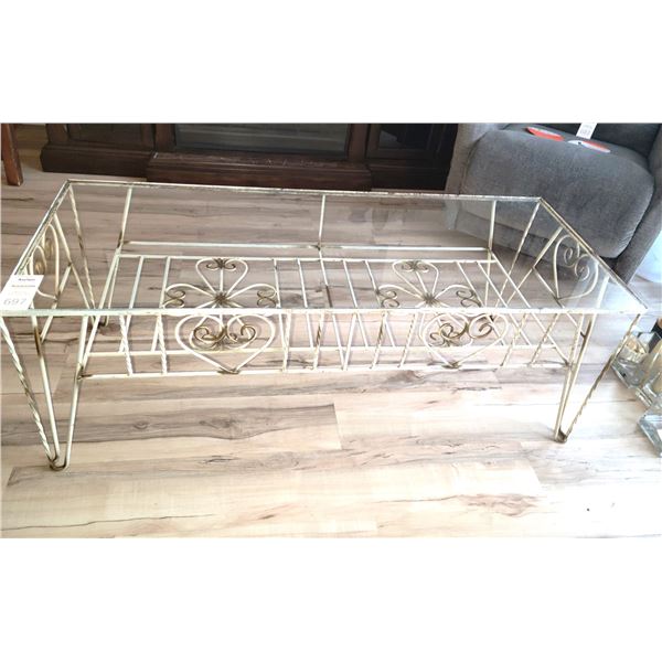 Vintage Glass & Metal Coffee Table C