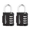 Image 1 : NEW 2 AMAZON BASICS 4-DIGIT COMBO PADLOCK