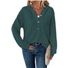 Image 1 : NEW RIROW WOMEN'S WAFFLE HOODED TOP SZ MED- GREEN