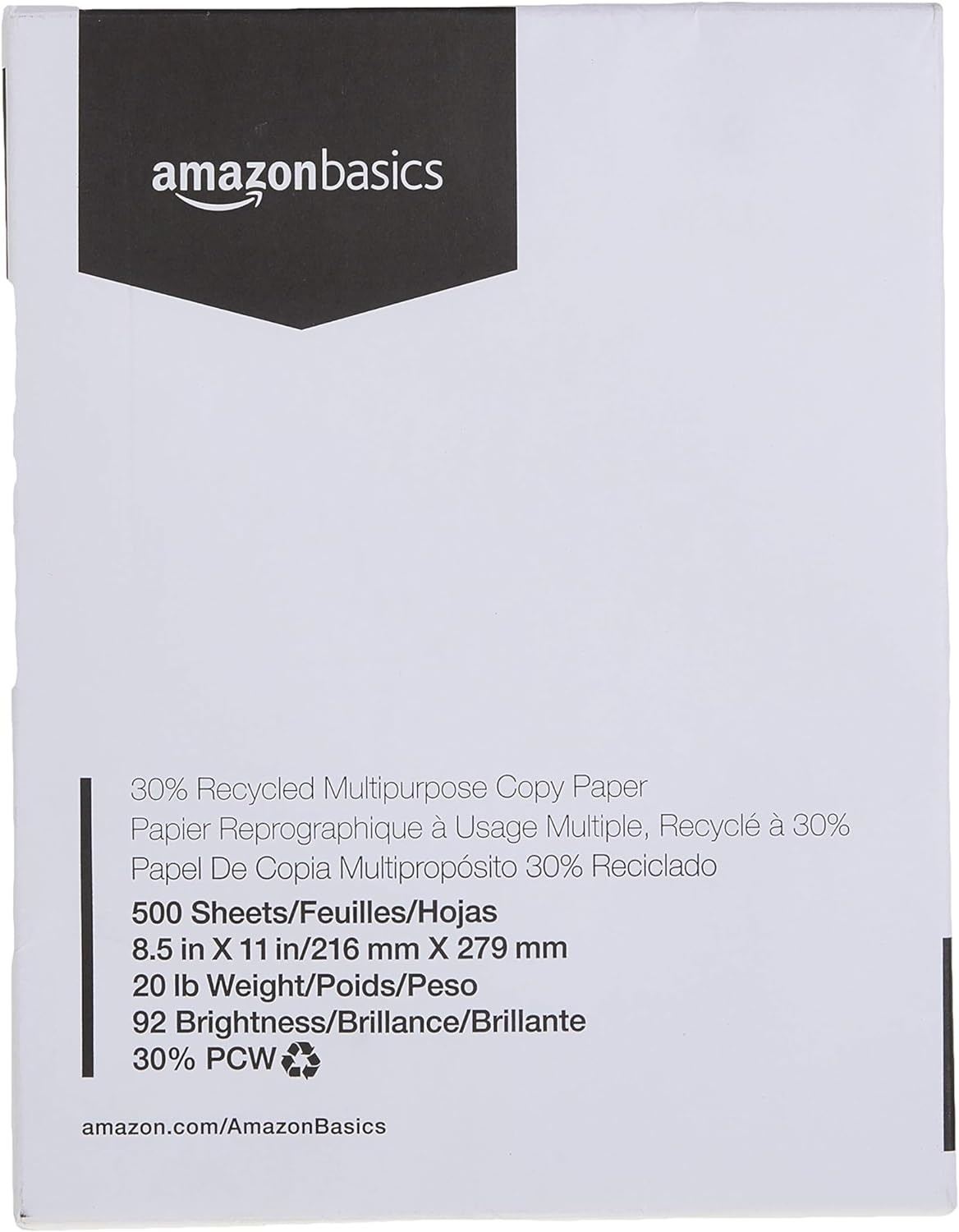 AMAZON BASICS MULTIPURPOSE COPY PAPER 500 SHEETS