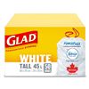 Image 1 : NEW 50 PACK OF GLAD WHITE TALL 45L GARBAGE BAGS