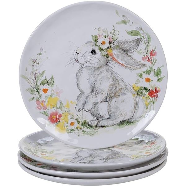 BRAND NEW 4 PIECE SWEET BUNNY DINNER PLATE SET
