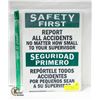 Image 1 : NEW SAFETY SIGN - SAFETY FIRST REPORT ALL ACCIDENT