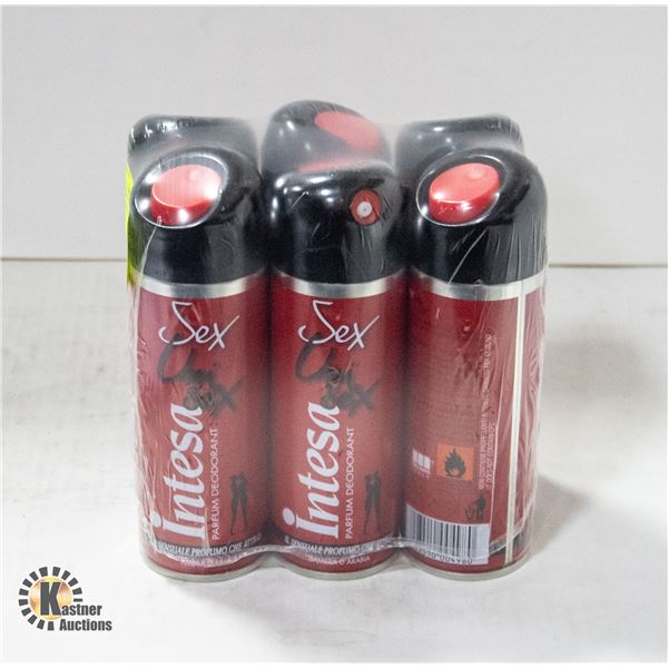 NEW 6-PACK INTESA UNI SEX PARFUM DEODORANT