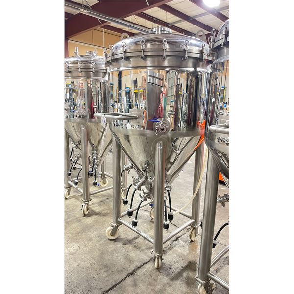 BREWHA EQUIPMENT CO. MAWP VESSEL 14 JACKETED STAINLESS STEEL COMMERCIAL BREWERY FERMENTATION TANK,