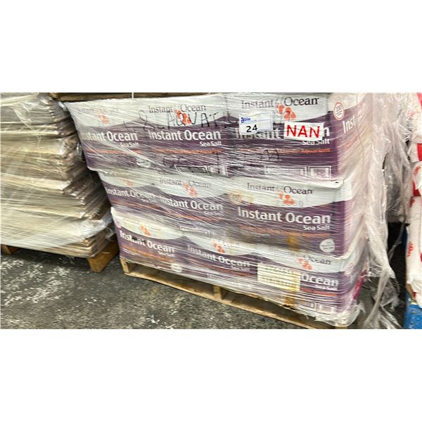 PALLET LOT INSTANT OCEAN SEA SALT APPROX 27 BOXES, 60 LBS/BOX
