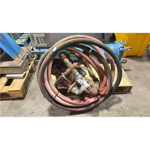 HEAVY DUTY COMMERCIAL PNEUMATIC DIAPHRAGM PUMP WITH ASSORTED HOSES & VALVES