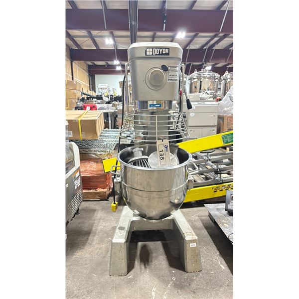 DOYON SM-300 COMMERCIAL 30Q CAPACITY ELECTRIC LARGE QUART FLOOR MIXER WITH BOWL, GUARD, HOOK, WHISK,