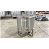 Image 1 : STAINLESS STEEL 32" DIAMETER X 23"H MASH TANK WITH FRONT ACCESS PORT & LID ON TRI LEGS