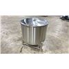 Image 2 : STAINLESS STEEL 32" DIAMETER X 23"H MASH TANK WITH FRONT ACCESS PORT & LID ON TRI LEGS