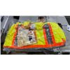 Image 2 : 4 BOXES OF WASIP PIO AP-1522 HIGH VISIBILITY YELLOW JOB SITE SAFETY VESTS