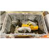 Image 1 : DEWALT BLACK PLASTIC PORTABLE TOOL BOX WITH DEWALT DC310 CORDLESS CIRCULAR SAW WITH BATTERY *NO