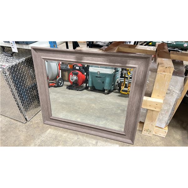 6 MIRRORS: 3 VERTUU ELOISE DESIGNER WALL HUNG MIRRORS, 1 GREY WOOD FRAME LOOK