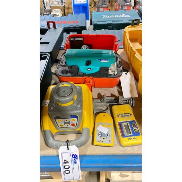 SPECTRA PRECISION HV101 INDUSTRIAL LASER LEVEL, HR 320 ATTACHMENT, & SOKKIA 556005 SURVEYORS TOOL