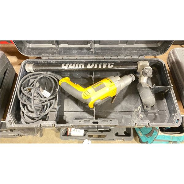 DEWALT ELECTRIC DRILL WITH QUICK DRIVE SCREW SYSTEM IN HARD TRANSPORT CASE