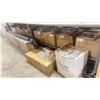 Image 1 : 7 BOXES OF 3 PLY DISPOSABLE FACE MAKES, BOX OF PIPE INSULATION, XEROX WORKCENTRE 3325 SCANNER, BOX