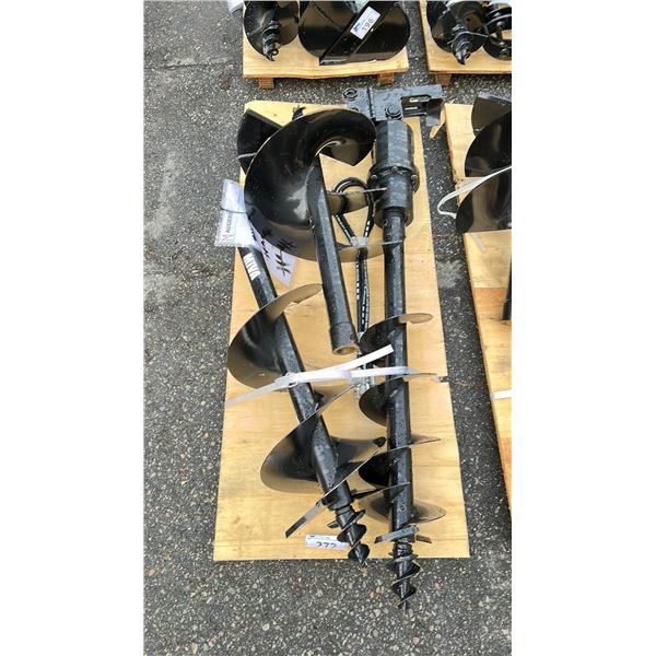 MIVA BLACK MINI EXCAVATOR 3PCS AUGER ATTACHMENT SET