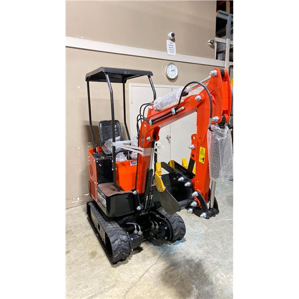 AGT INDUSTRIAL WH12R 2024 ORANGE 13.5 HP GAS POWERED RUBBER TRACK MINI EXCAVATOR WITH ATTACHED