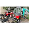 Image 2 : MIVA VA13C 2024 RED 13.5 HP GAS POWERED RUBBER TRACK MINI EXCAVATOR WITH ATTACHED DIGGING BUCKET,