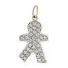 Image 1 : Bibigi 18k White Gold 0.55 ctw Pave Set Round Diamond Child Person Charm Pendant