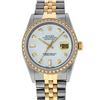 Image 1 : Rolex Mens 2 Tone White Dial Diamond Bezel 36MM Datejust Wristwatch