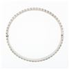 Image 5 : Vintage 14K White Gold Etched Textured Faceted 6.5" Open Slip On Bangle Bracelet