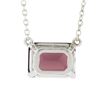 Image 5 : NEW 14k White Gold 1.50 ctw Rectangular Step Cut Garnet Solitaire Pendant Neckla