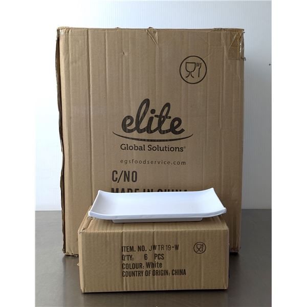 Elite JWTR19-W 9" x 3-3/4" Rectangular Melamine Trays - Lot of 60 | FtMC1