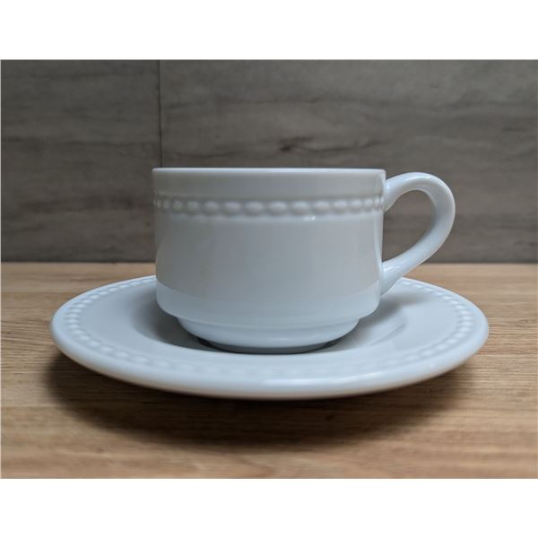 Vista Alegre 3oz Perla White Coffee Cup & Saucers - Set of 24 (4 Cases) | L6CR2