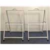 Image 2 : 24" x 36" White Metal A-Frame Sidewalk Sign Holders - Lot of 2 | JS-1/Front2Side