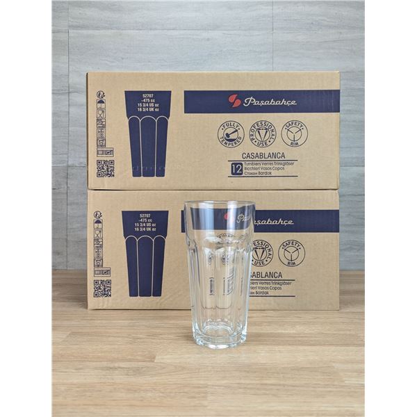 16oz Pasabahce Casablanca Cooler Glasses - Lot of 24 (2 Cases) | ML4-1