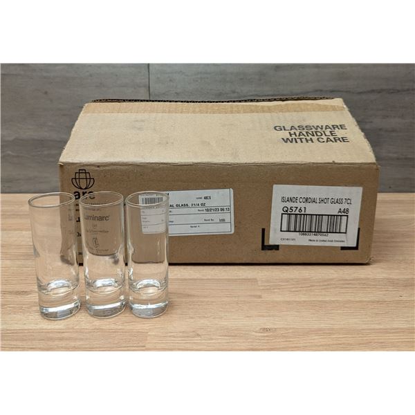 Arcoroc Q5761 Islande 2-1/4oz Cordial Shot Glasses - Lot of 47 | Front F
