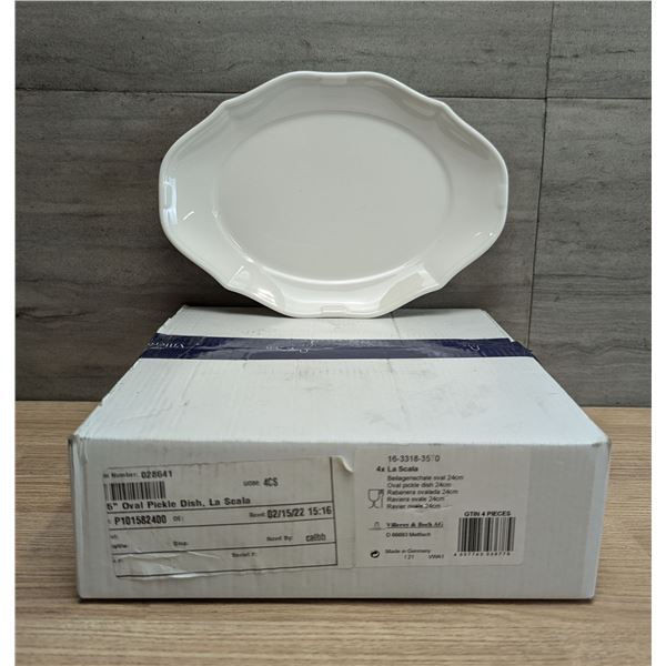 Villeroy & Boch La Scala 9 1/2" White Oval Pickle Dishes - Lot of 4 (1 Case) | FtD