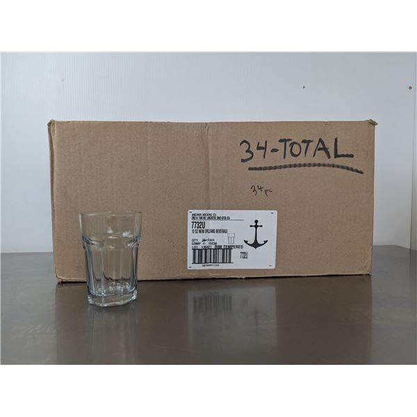 Anchor Hocking 12oz New Orleans Beverage Glasses - Lot of 34 | CC8