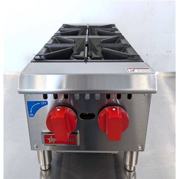 12" Countertop Gas Hot Plate With 2 Burners, Omcan 46000 | R7-3