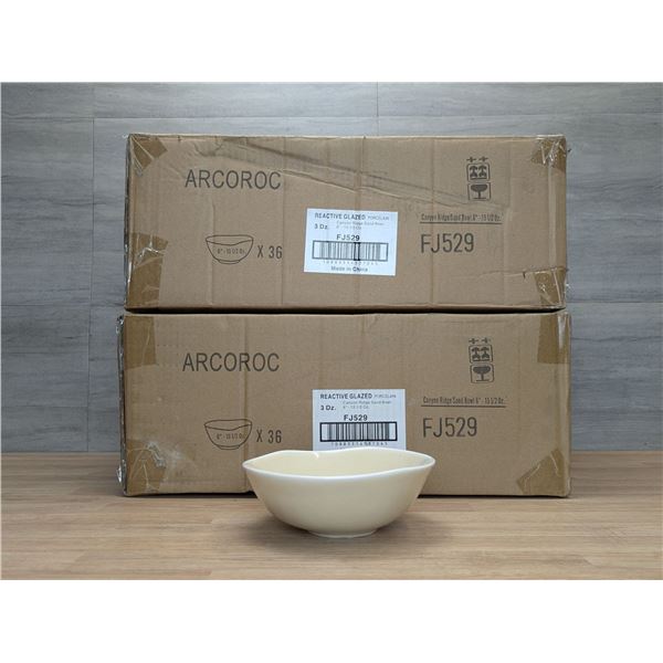 Canyon Ridge 6" Sand Bowls, 15-1/2oz, Arcoroc FJ529 - Lot of 72 (2 Cases) | L11-2