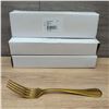 Image 1 : Vintage Gold 7-1/8" Dessert Forks - Lot of 36 (3 Boxes) | CC4/MB260