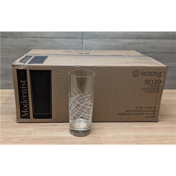 15oz Beverage Glasses - Lot of 24 (1 Case) | FrontB