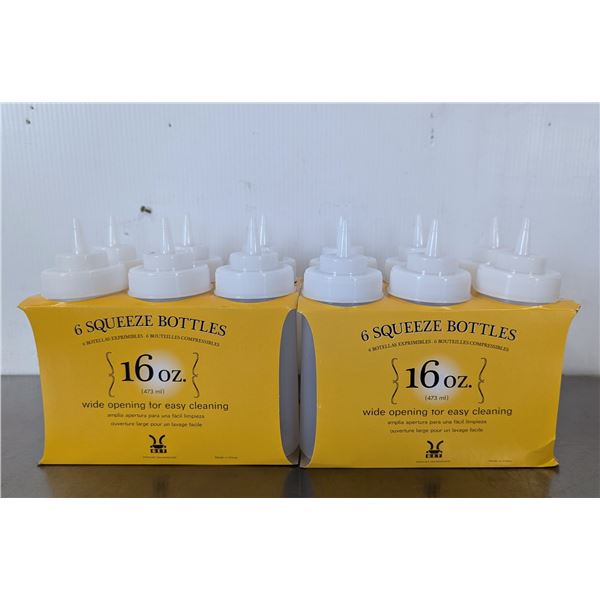 16oz Clear Wide Mouth Squeeze Bottles - Lot of 12 | FtF
