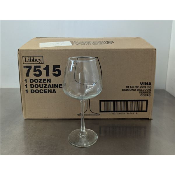 18-1/4oz Diamond Balloon Glasses - Lot of 12 (1 Case) | FtF