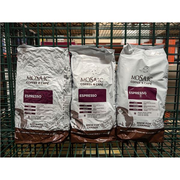 Mosaic Espresso Dark Whole Bean Coffee 2Lbs - Lot of 3 | EC1