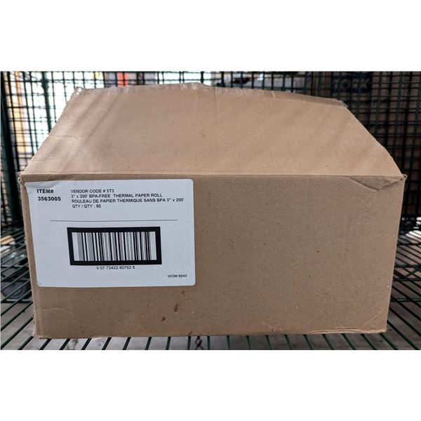 3" x 200' BPA-Free Thermal Paper Rolls - Lot of 50 ( 1 case ) | EC1