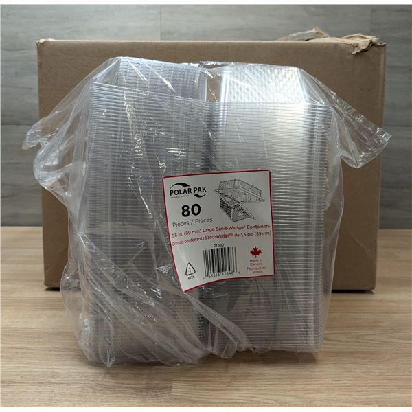 Polar Pak 3.5" Large Sand-Wedge Containers - Lot of 320 ( 1 case ) | EC5