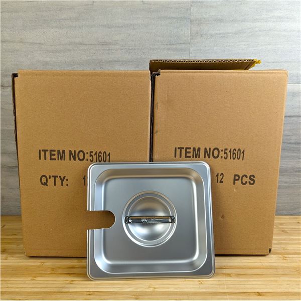 1/6 Size Stainless Insert Covers, Johnson-Rose 51601 - Lot of 24 (2 Cases) | JR 51601/ L5L