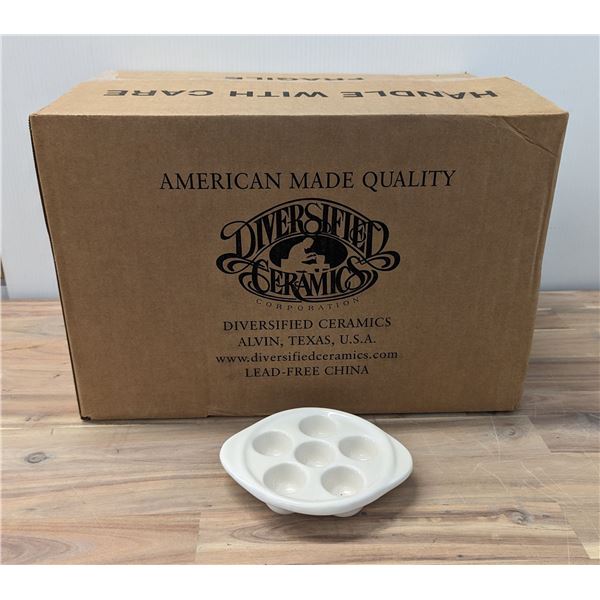 Diversified Ceramics DC25 Ultra White Escargot Plates - Lot of 24 (1 Case) | L5L-1,2