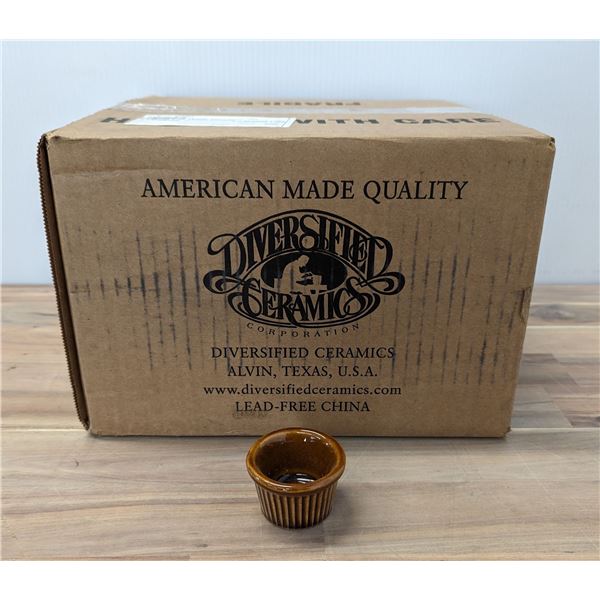 Diversified Ceramics DC843 1oz Mustard Fluted Ramekins - Lot of 72 (1 Case) | MR1-2