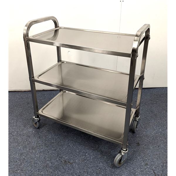 Stainless Bussing Cart, 27.25" x 15.75" Tray Size, Omcan 24418 | R6-3