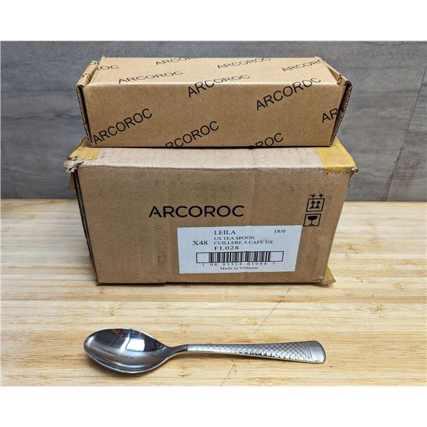 Leila 6-7/8'' Teaspoons, Arcoroc FL028 - Lot of 48 | L8-MC-1
