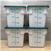 Image 1 : 4qt White Food Storage Bins with Green Lids - Lot of 4 (8pcs) |